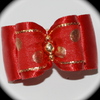 7/8" bow - double fancy gold - red with gold dot overlay